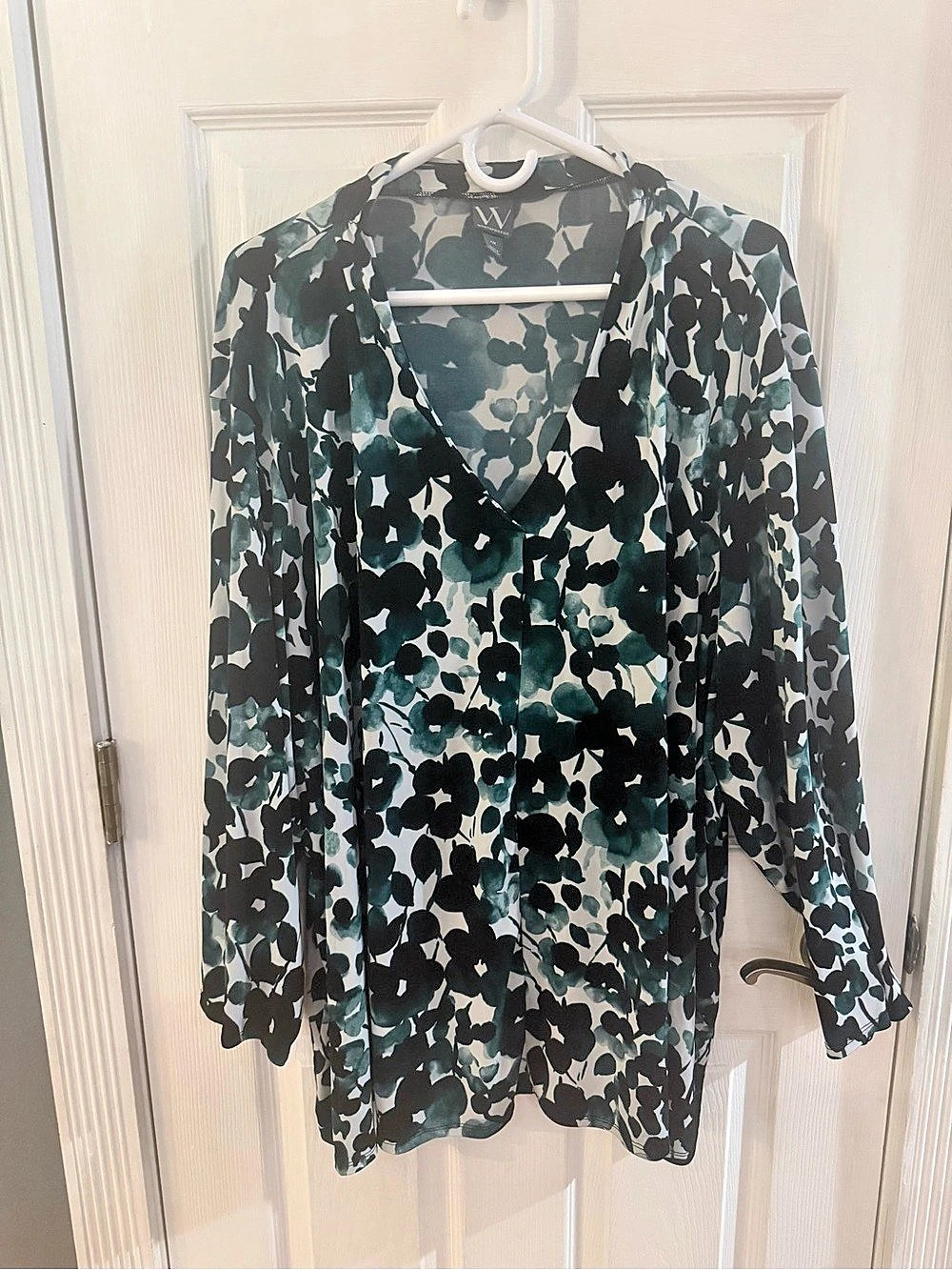 Worthington Floral Blouse in Green & Black Size 4X